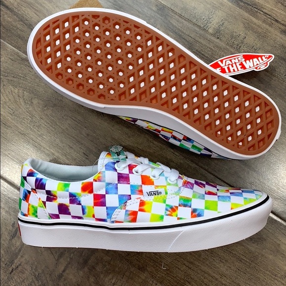 VANS COMFYCUSH ERA TIE-DYE CHECKERBOARD WHITE mens - Picture 3 of 16